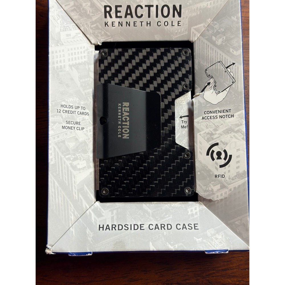Kenneth Cole Reaction Carbon Fiber Hardside Card Case RFID Wallet 31KC200001